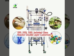 100L 200L 500L জ্যাকেট গ্লাস রিঅ্যাক্টর ডাবল লেয়ার কাস্টমাইজড